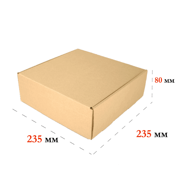 Коробка самосборная 235*235*80 Е Бурый 0427